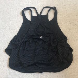 Black crop top with gold thread